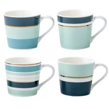 Кружка Marigold Золото с бирюзой, 400 мл, фарфор, в ассортименте