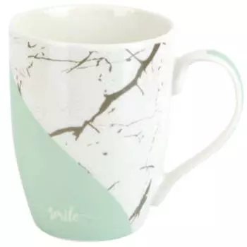 Кружка Мрамор Зеленый, 340 мл, фарфор