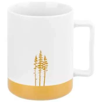 Кружка Наедине с природой, 400 мл, фарфор, охра