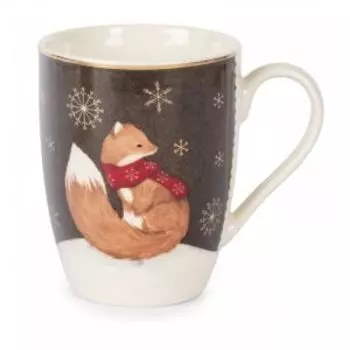 Кружка Новогодние зверята, 330 мл, фарфор, в ассортименте