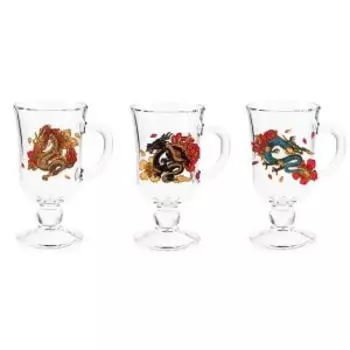 Кружка OSZ Глинтвейн Огненный дракон, 250 мл, стекло, в ассортименте