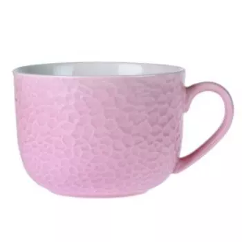 Кружка розовая, 550 мл, фарфор