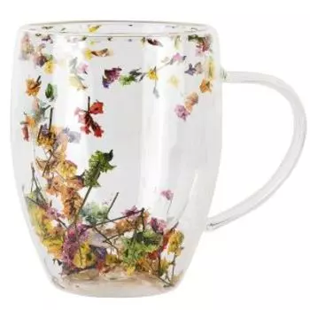 кружка с двойными стенками NOUVELLE HOM декор внутри, 350 мл, боросел. стекло, в п/у