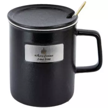 Кружка с крышкой и ложкой Believe in Yourself, 400 мл, фарфор