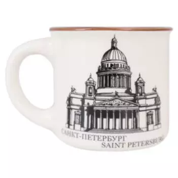 Кружка СПб, 90 мл, фарфор, белая