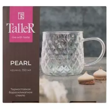 Кружка TalleR Pearl Ромбы, 350 мл, стекло