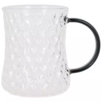 Кружка TalleR Vanessa с серой ручкой, 350 мл, стекло