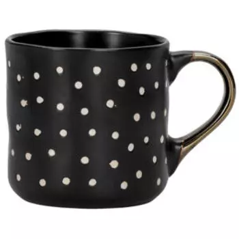 Кружка в горошек, 300 мл, керамика, черный