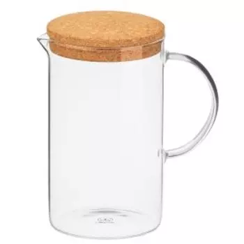 Кувшин Crystal glass с пробковой крышкой, 1.6 л, стекло