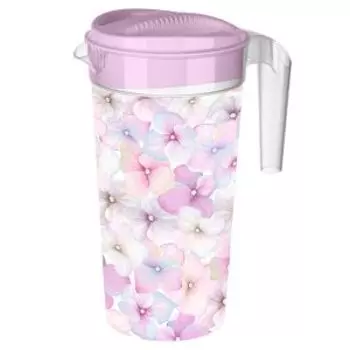 Кувшин с крышкой 8 марта, 1.5 л, пластик, в ассортименте