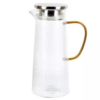 Кувшин с крышкой-фильтром, 1.5 л, стекло/нерж. сталь
