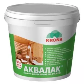 Лак акриловый Krona Аквалак защитно-декоративный, махагон осенний, 0,9 л