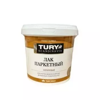 Лак паркетный акриловый Tury Parkettilakka, глянцевый, бесцветный, 0.75 кг