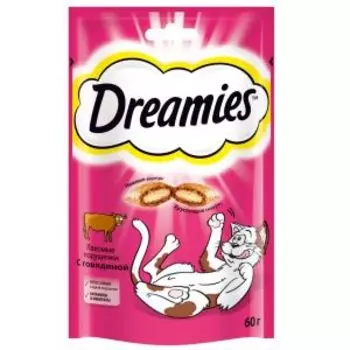 Лакомство для кошек DREAMIES с говядиной, 60 г