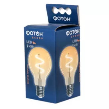 Лампа филаментная Фотон Декор, 4 Вт, Е27, 2200К
