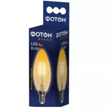 Лампа филаментная Фотон Декор, 4 Вт, Е14, 2200К