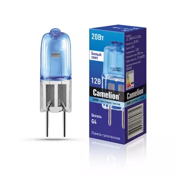 лампа галогенная CAMELION G4 JC, 20Вт, без рефлектора, 12В, 2000 часов