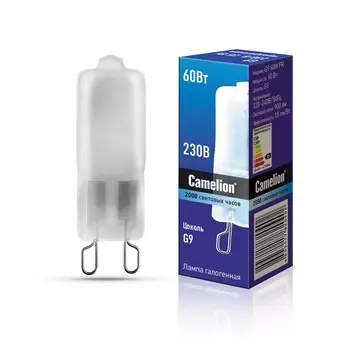 Лампа галогенная CAMELION, G9, 60Вт, FR, без рефлектора, матовая, 220В, 2000 часов
