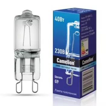 Лампа галогенная CAMELION, G9, CL, капсульная, 40Вт, 220В
