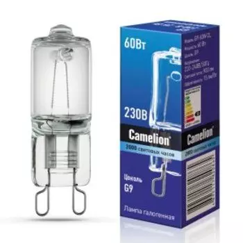 Лампа галогенная CAMELION, G9, CL, капсульная, 60Вт, 220В