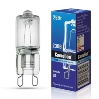 Лампа галогенная CAMELION, G9, CL, капсульная, 25Вт, 220В