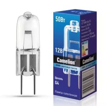Лампа галогенная CAMELION JC, G6.35, капсульная, 50 Вт, 12В