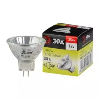 Лампа галогенная ЭРА, GU4, MR11, 35 Вт, 12 В