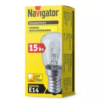 Лампа накаливания Navigator для бытовой техники, E14, 15 Вт, T26