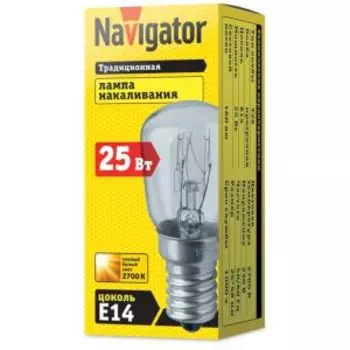Лампа накаливания Navigator для бытовой техники, E14, 25 Вт, T26