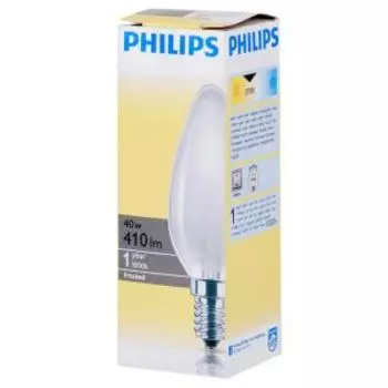 Лампа накаливания Philips, Е14, 40 Вт, свеча