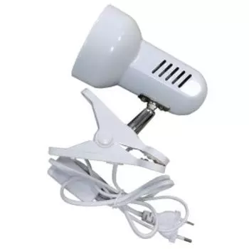 Лампа настольная на прищепке Ecola Base, Е27, белый