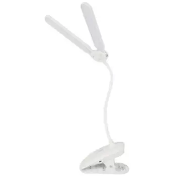 Лампа настольная светодиодная ЭРА на прищепке, аккумуляторная, 6 Вт, белая