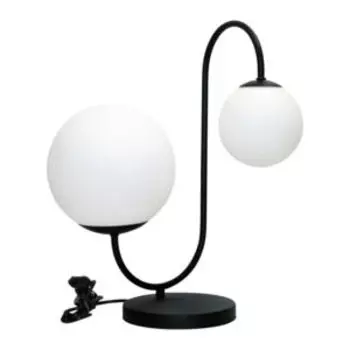 Лампа настольная Тефия, черный муар, шнур черный