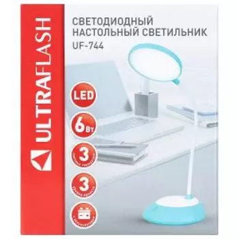 Лампа настольная Ultraflash UF-744 C14, LED, 6 Вт, розовый