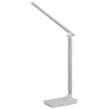 Лампа настольная Ultraflash UF-834 C01, 8 Вт, 5 ССТ, диммер, ночник, таймер, зарядка, белая