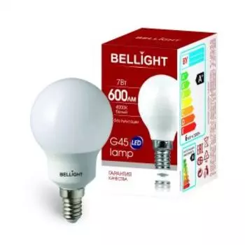 Лампа светодиодная BELLIGHT, E14, 7Вт, 3000К, шар