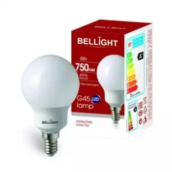 Лампа светодиодная BELLIGHT, E14, 8Вт, 4000К, шар
