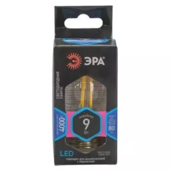Лампа светодиодная филамент F-LED P45-9w-840-E27, холодный шар, прозрачная