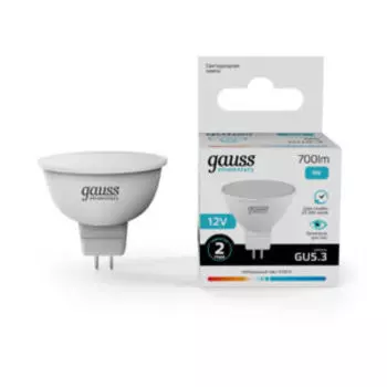 Лампа светодиодная Gauss Elementary, 9 Вт, GU5.3, 4100К, MR16, 12 В