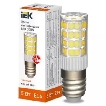 Лампа светодиодная IEK Corn, E14, 5 Вт, 3000К, 230 В, капсула