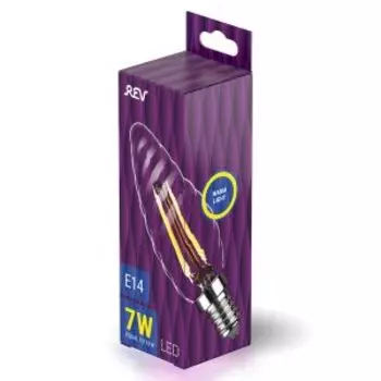 Лампа светодиодная REV FILAMENT, E14, 7Вт, 2700K, свеча