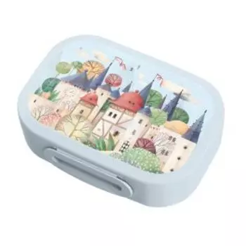 Ланч-бокс Phibo Город, 0.98 л, пластик, голубой