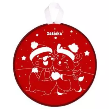 Ледянка Снеговик и олень, 33х33 см