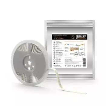 Лента Gauss Elementary LED, smd 5050, 12 В, 14.4 Вт/м, 3000K, IP20, 5 м
