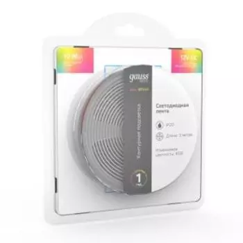 Лента светодиодная Gauss Basic, LED 5050/60, 12 В, 10 Вт/м, 700 Лм/м, RGB, IP20, 3м