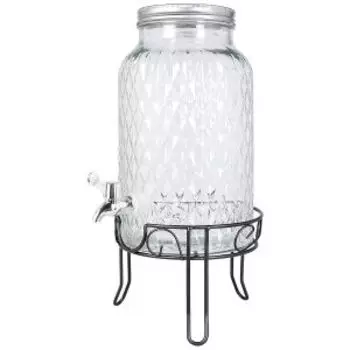 Лимонадник на подставке Домовой, 6 л, стекло/сталь