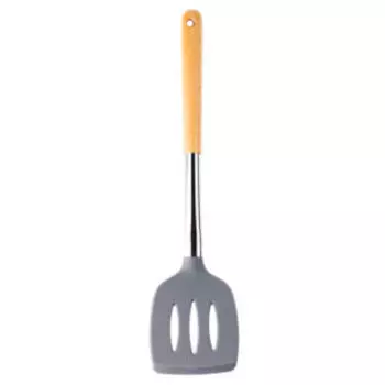 Лопатка с прорезями, 36.5 см, дерево/нерж. сталь/силикон