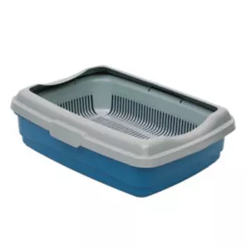 Лоток Atlantis Стандарт большой с сеткой и бортиком, 43х33х12.5 см, синий