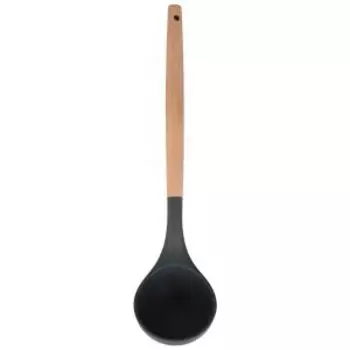 Ложка кухонная Д Black, 28 см, силикон/дерево