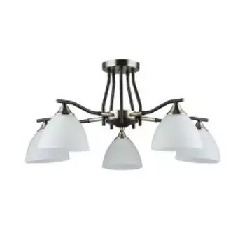 Люстра Альфа 28, Е27, 60 Вт, 67 см, металл, стекло, черный